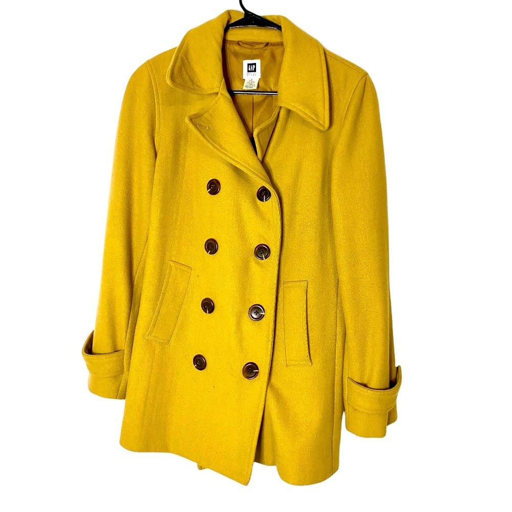 Women's Gap Khaki Wool Pea Coat Size Small